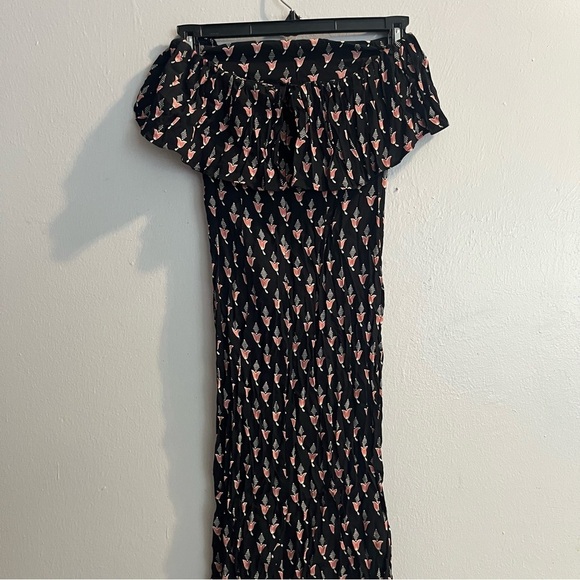 Flynn Skye Strapless Fiona Midi Dress Dark Tulips Size Small - Picture 3 of 14